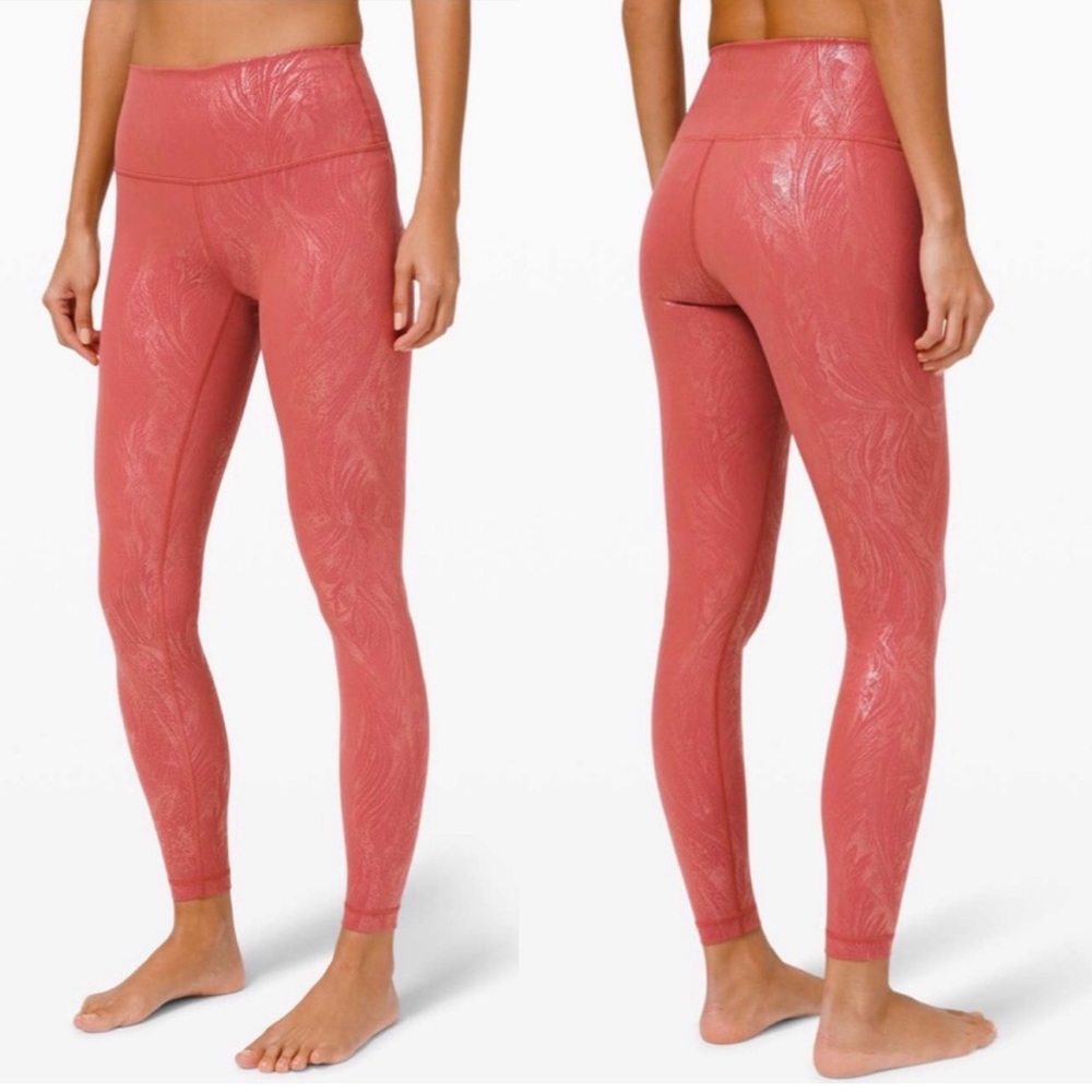 Lululemon | wunder under high rise tight pink shine